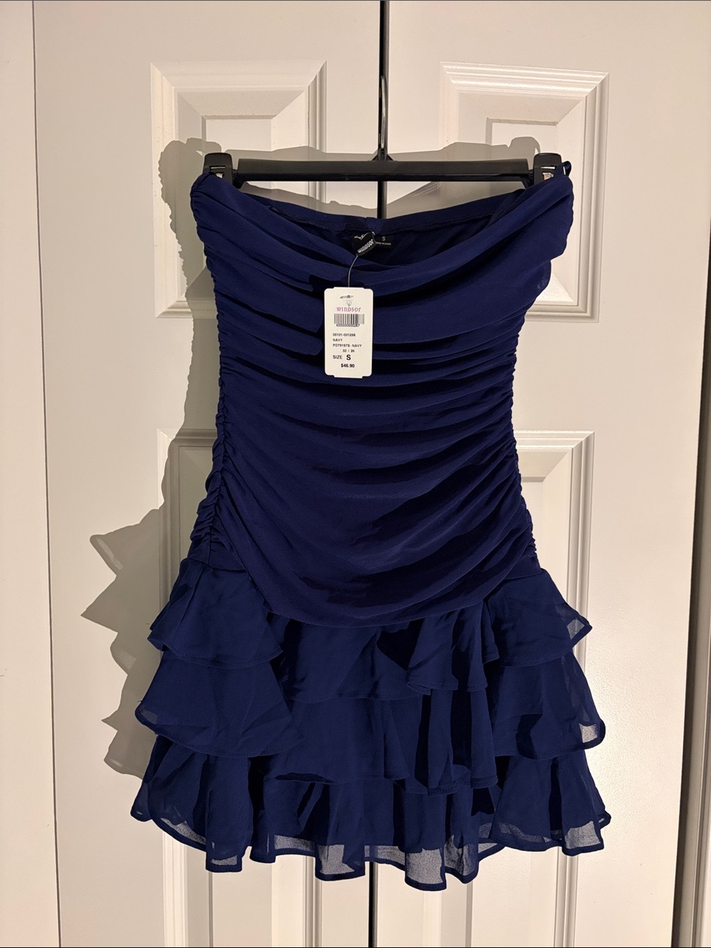 Windsor Strapless Ruffled Mini Dress - Deep Navy
